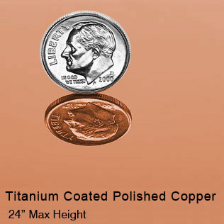 titanium coated polished copper stainless finish