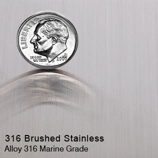 brushed hairline 316 stainless finish