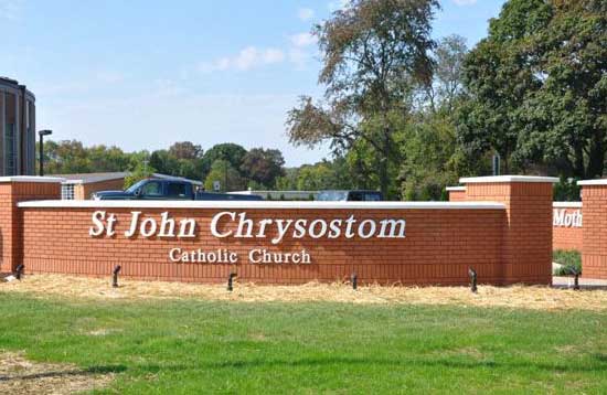 st john chrysostom church letters in injection molded plastic