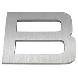 Letter B in brushed aluminum