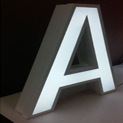 Face lit aluminum channel letters