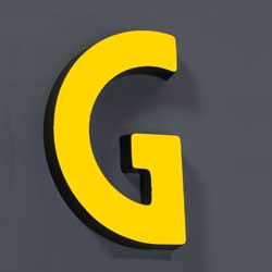 image of a formed plastic letter variation G300