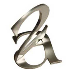 Number 2 in brushed stainless steel