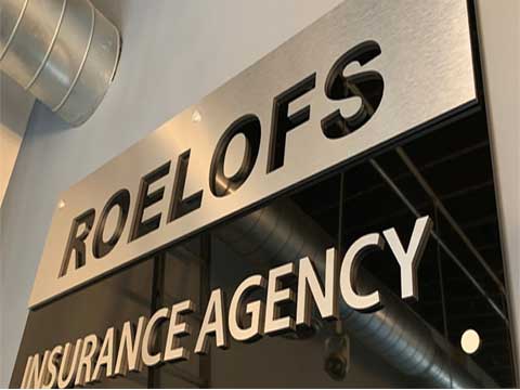 Metal on Foam sign letters at Roelofs Insurance Agency