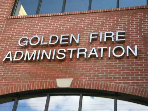 Brushed aluminum channel letters for fire station
