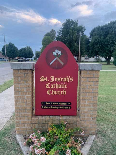 St Joseph's Catholic Church marquee sign