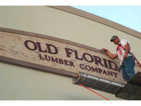 Installation of the Old Florida Oxidized Copper Letters
