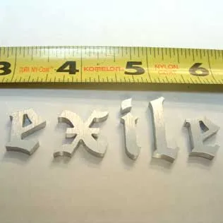 Half inch tall brushed aluminum letters